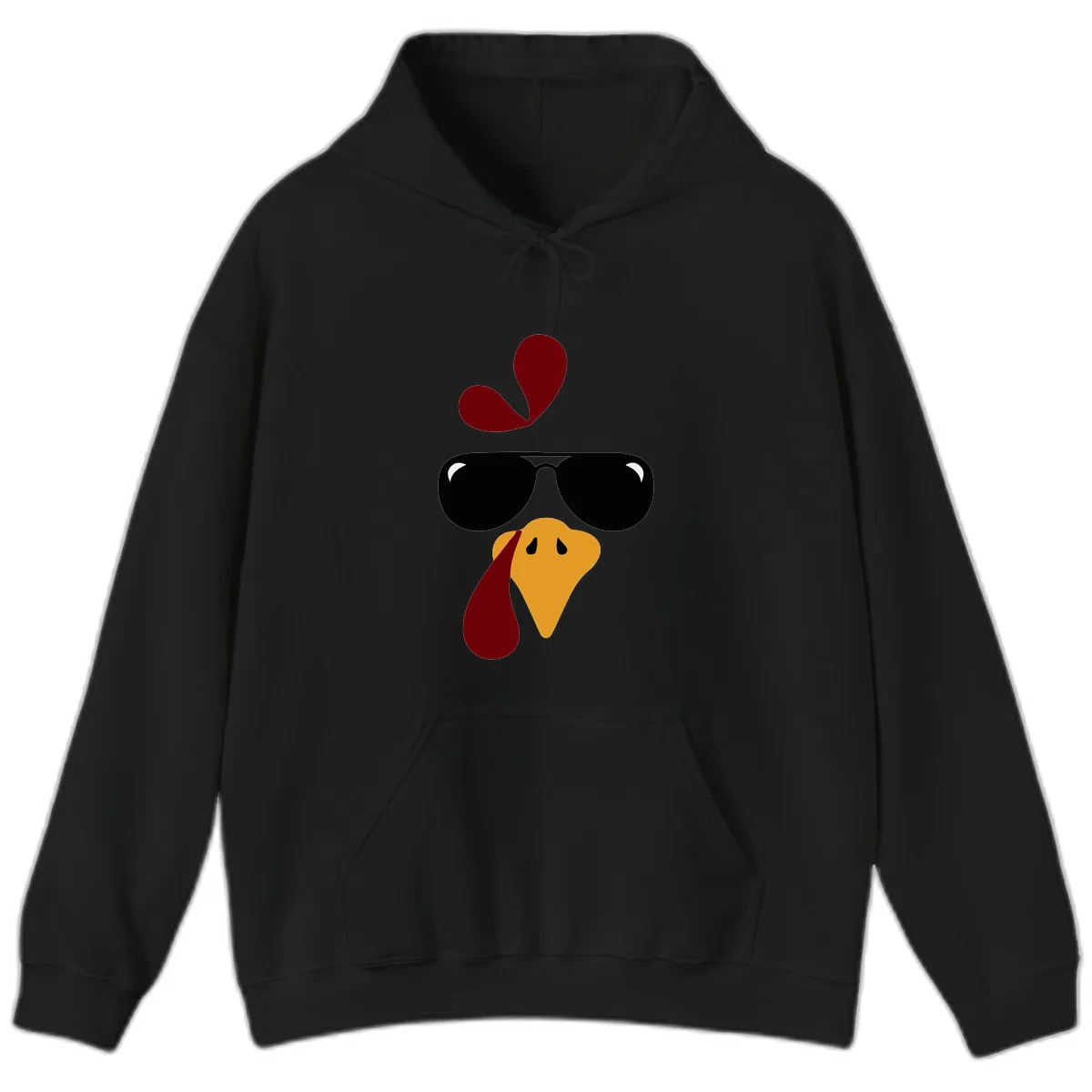 Cool Turkey Face Sunglasses Hoodie in Black