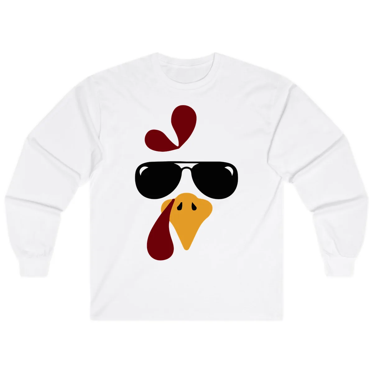 Cool Turkey Face Sunglasses Long Sleeve in White