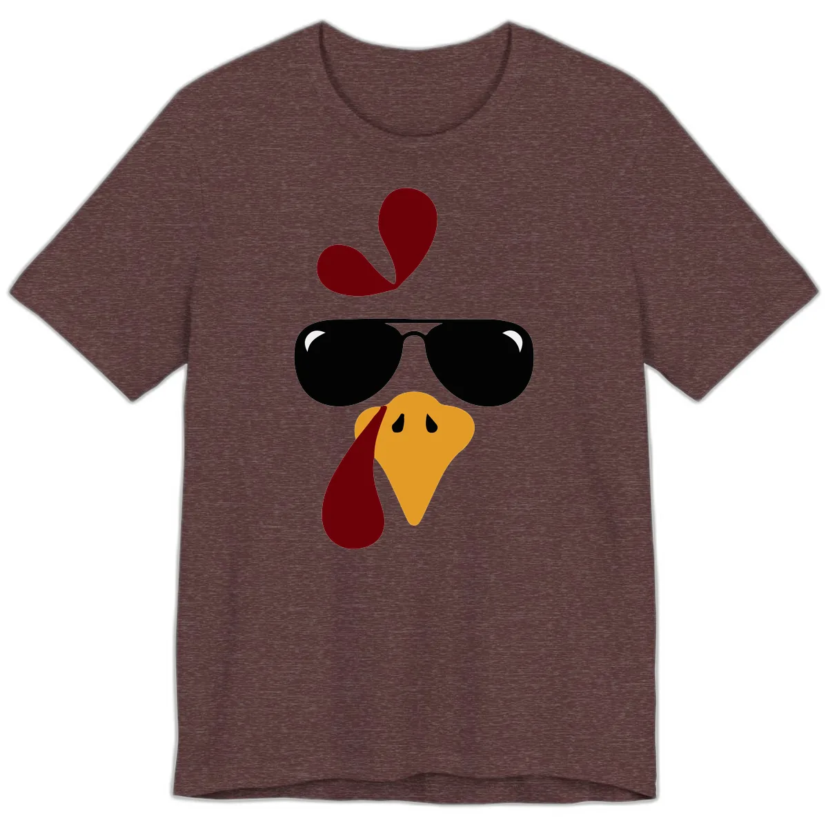 Cool Turkey Face Sunglasses Premium T-Shirt in Heather Maroon