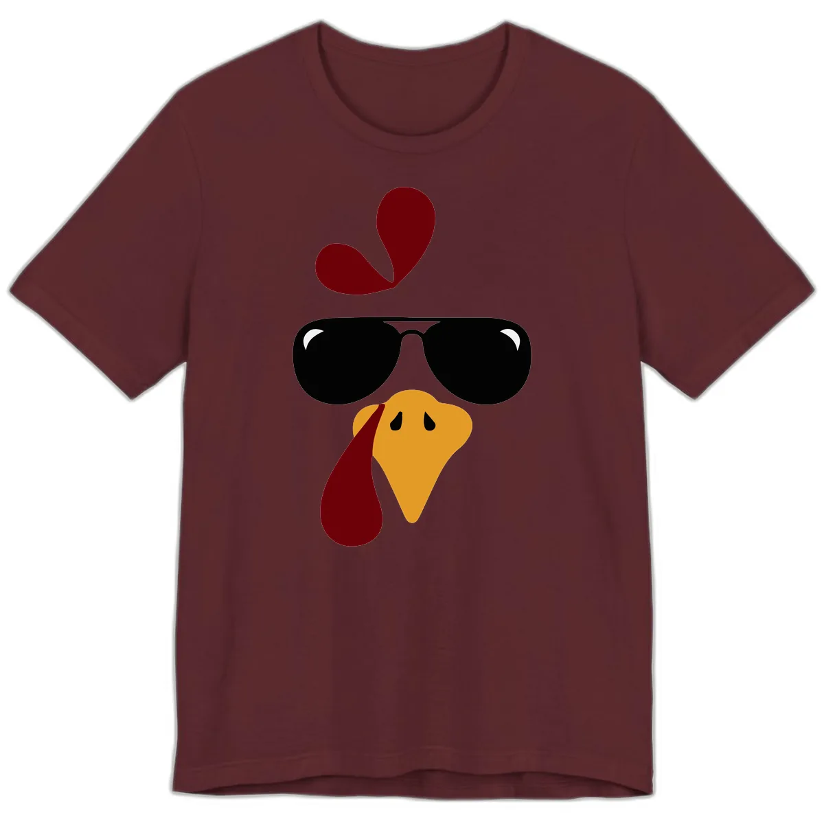 Cool Turkey Face Sunglasses Premium T-Shirt in Maroon