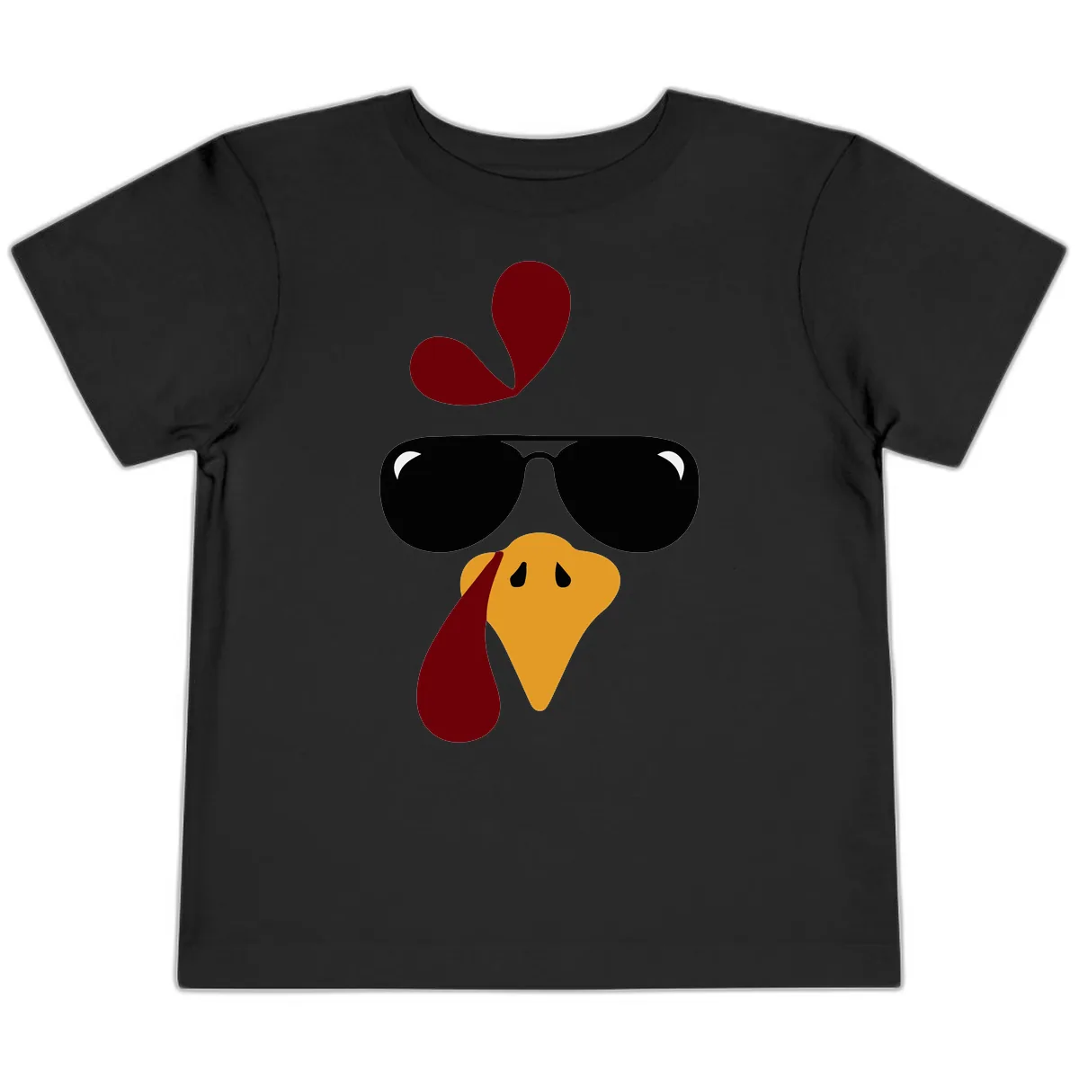 Cool Turkey Face Sunglasses Toddler T-Shirt in Black