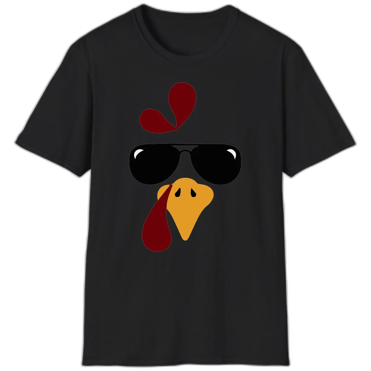 Cool Turkey Face Sunglasses T-Shirt in Black