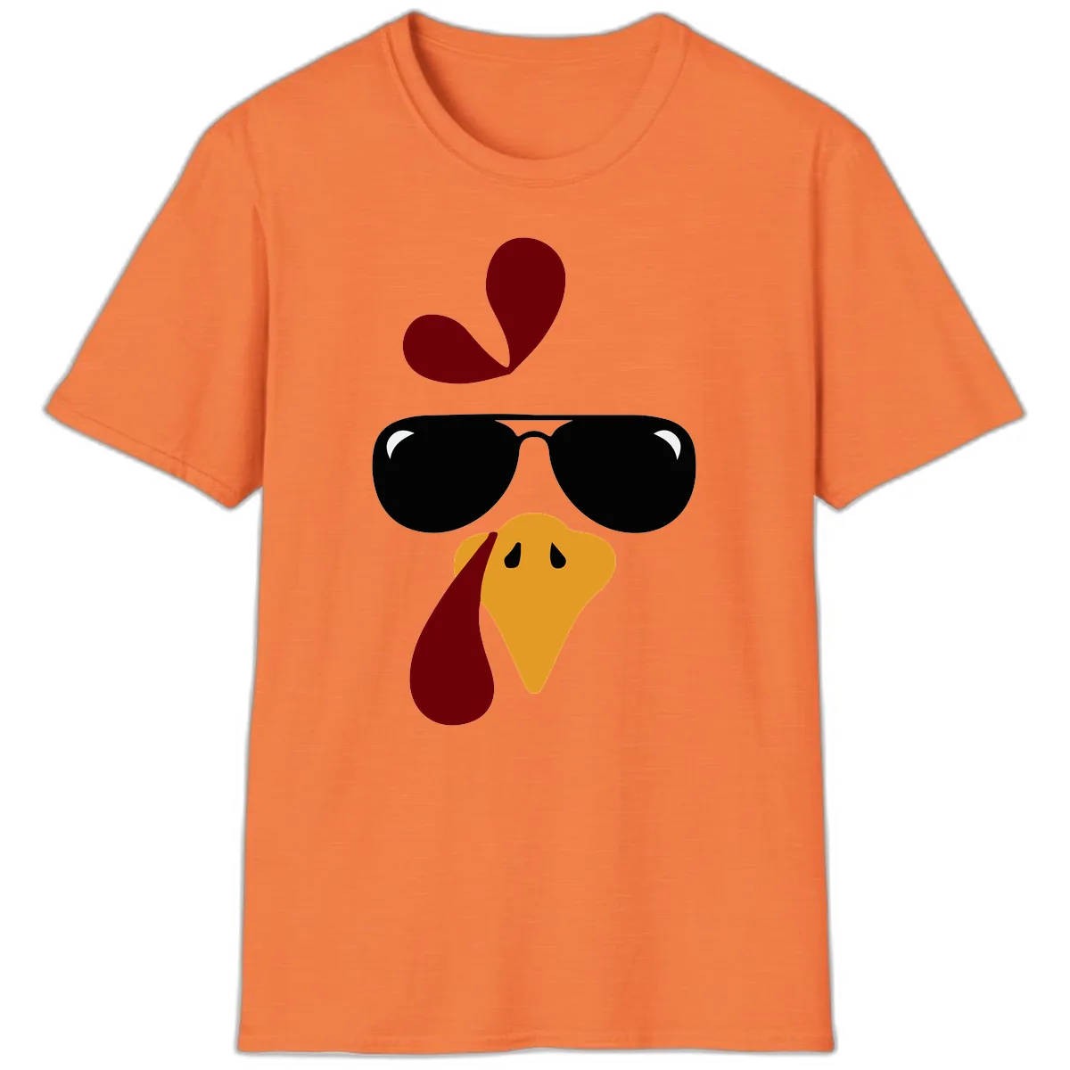 Cool Turkey Face Sunglasses T-Shirt in Heather Orange