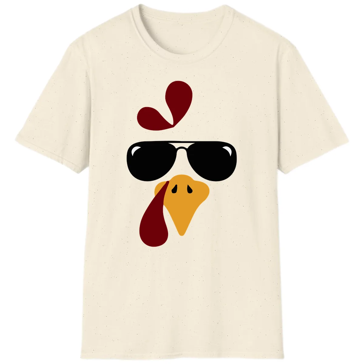 Cool Turkey Face Sunglasses T-Shirt in Natural