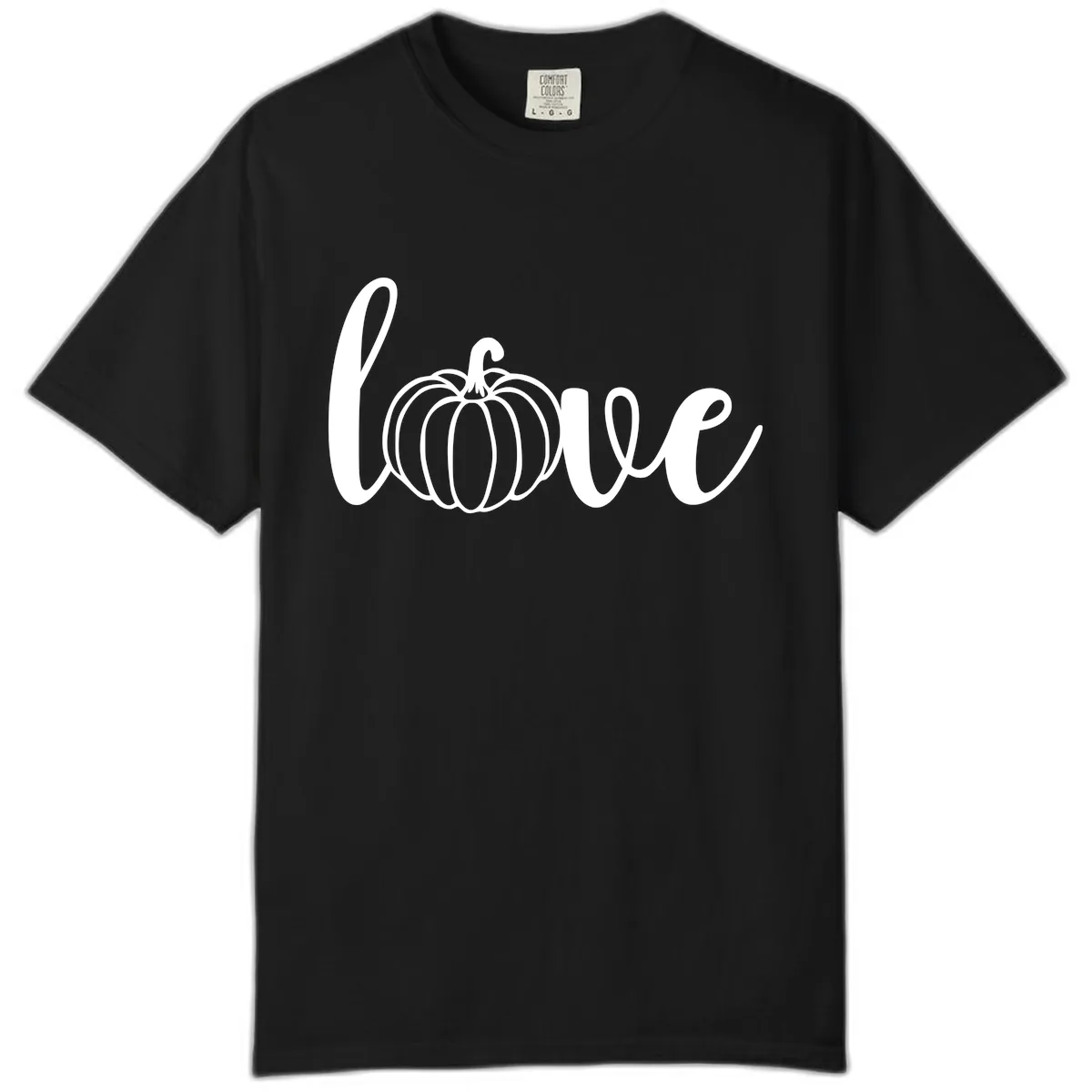 Love Pumpkin Script Design Comfort Color in Black