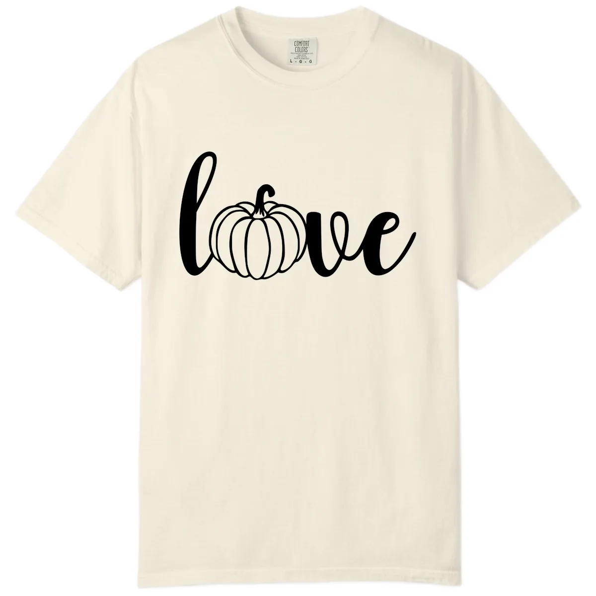 Love Pumpkin Script Design Comfort Color in Ivory