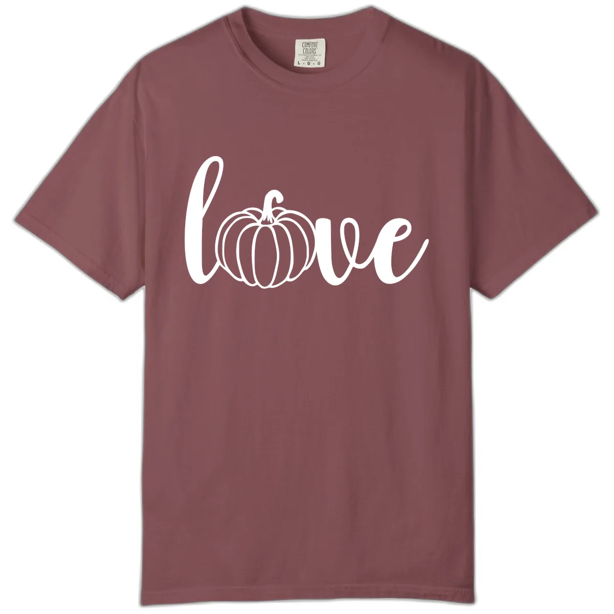 Love Pumpkin Script Design Comfort Color in Brick