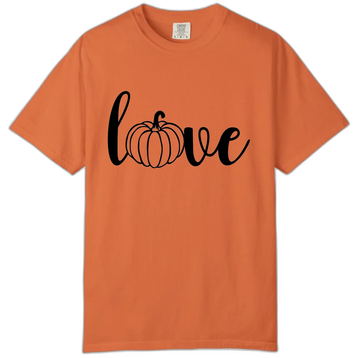 Love Pumpkin Script Design Comfort Color in Burnt Orange