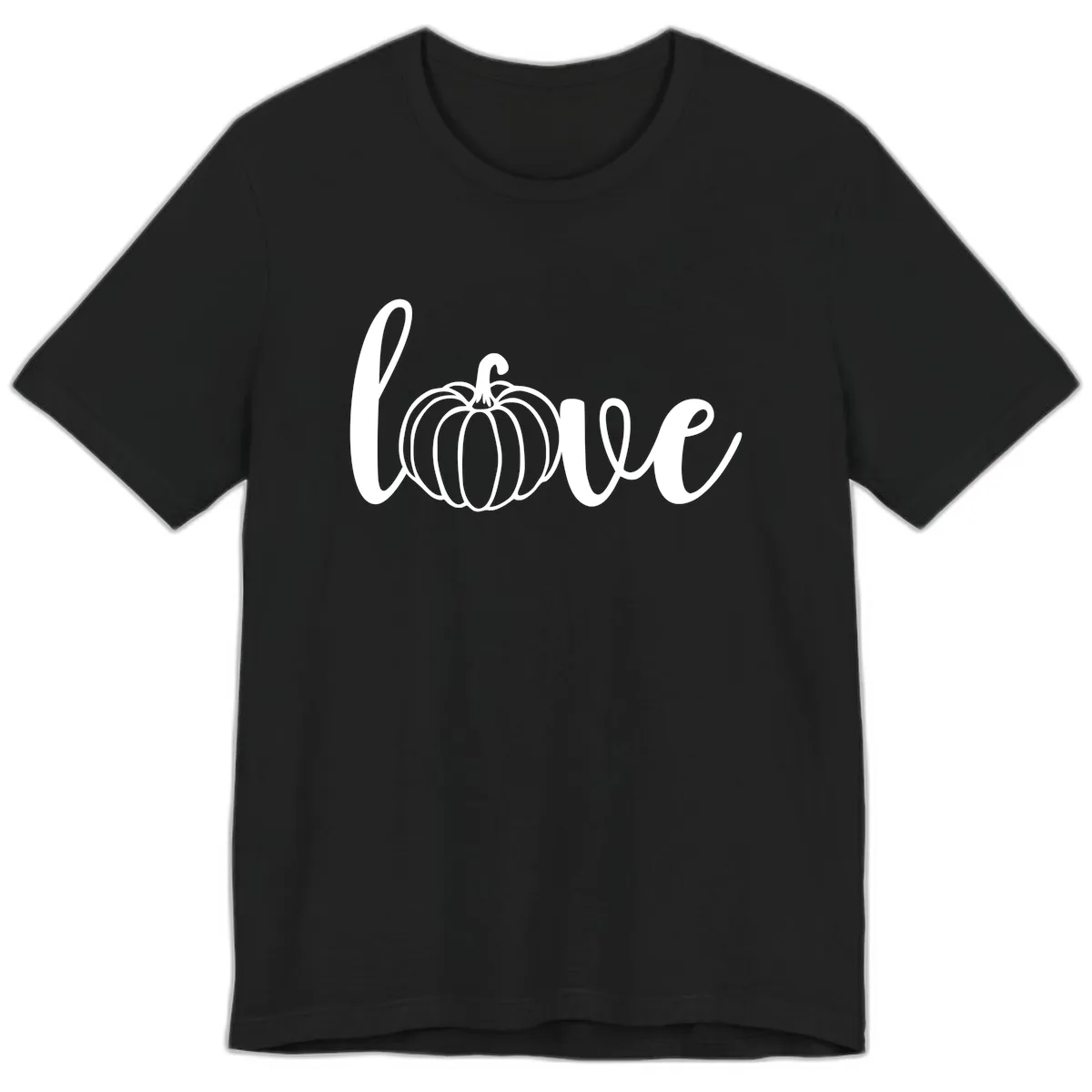 Love Pumpkin Script Design Premium T-Shirt in Black