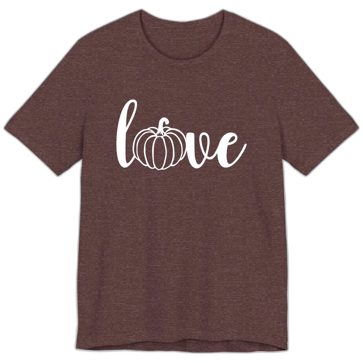 Love Pumpkin Script Design Premium T-Shirt in Heather Maroon