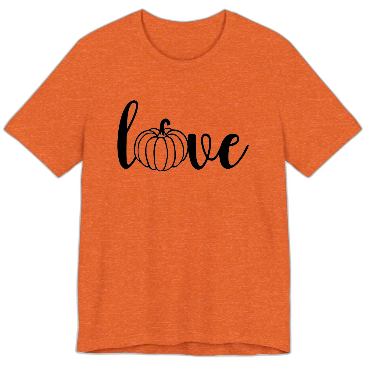 Love Pumpkin Script Design Premium T-Shirt in Heather Orange