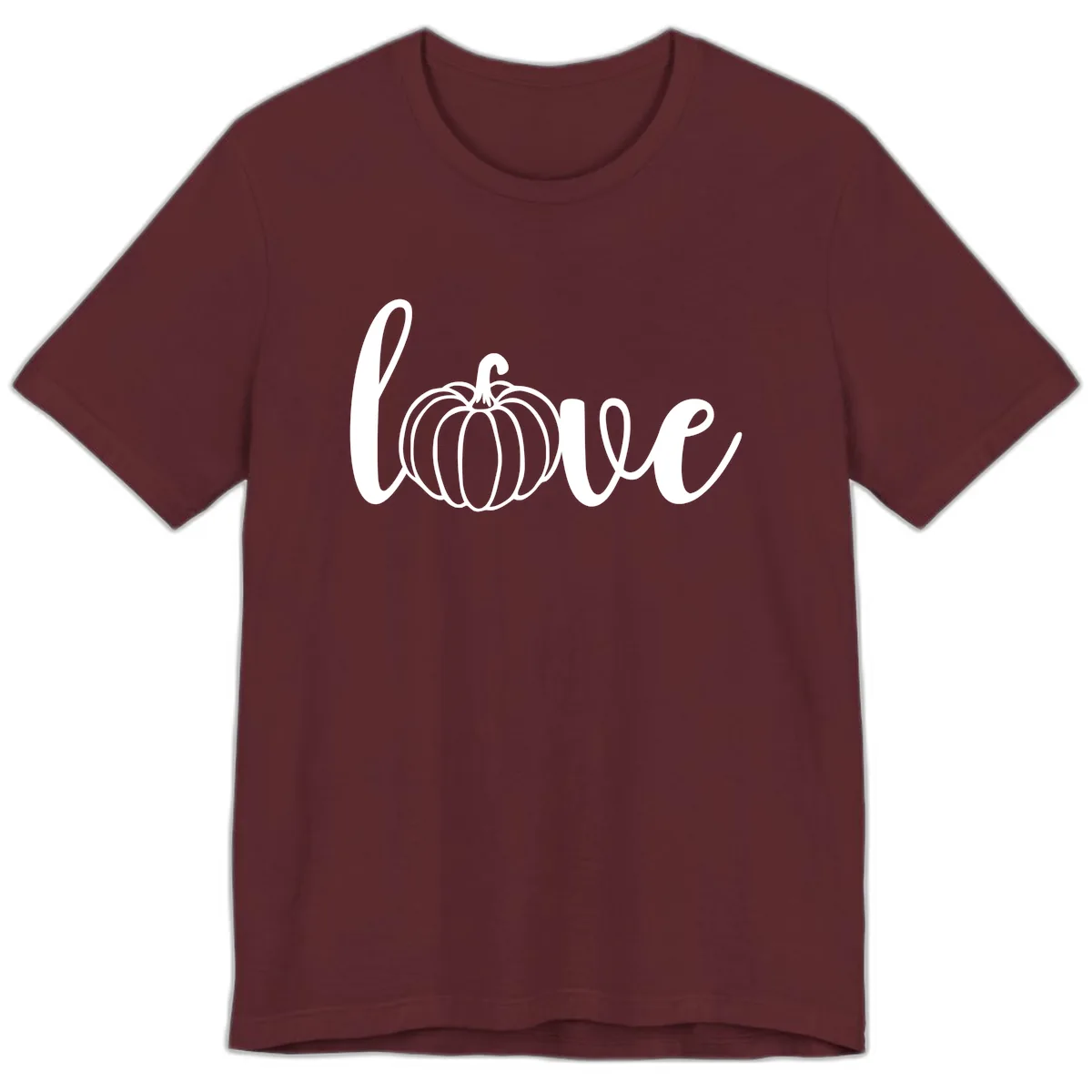 Love Pumpkin Script Design Premium T-Shirt in Maroon
