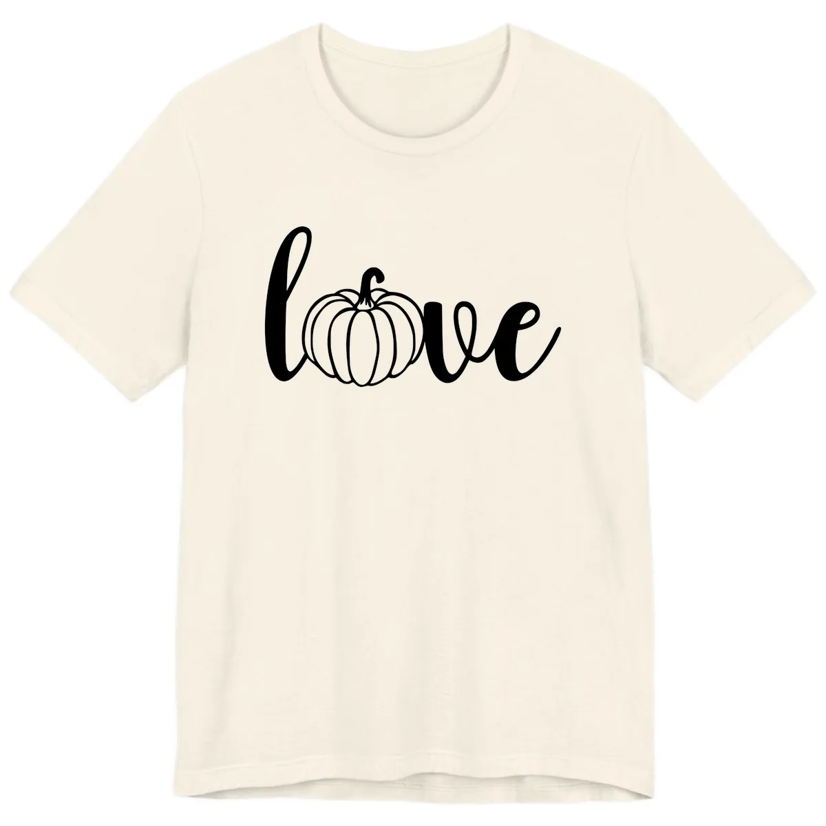 Love Pumpkin Script Design Premium T-Shirt in Natural