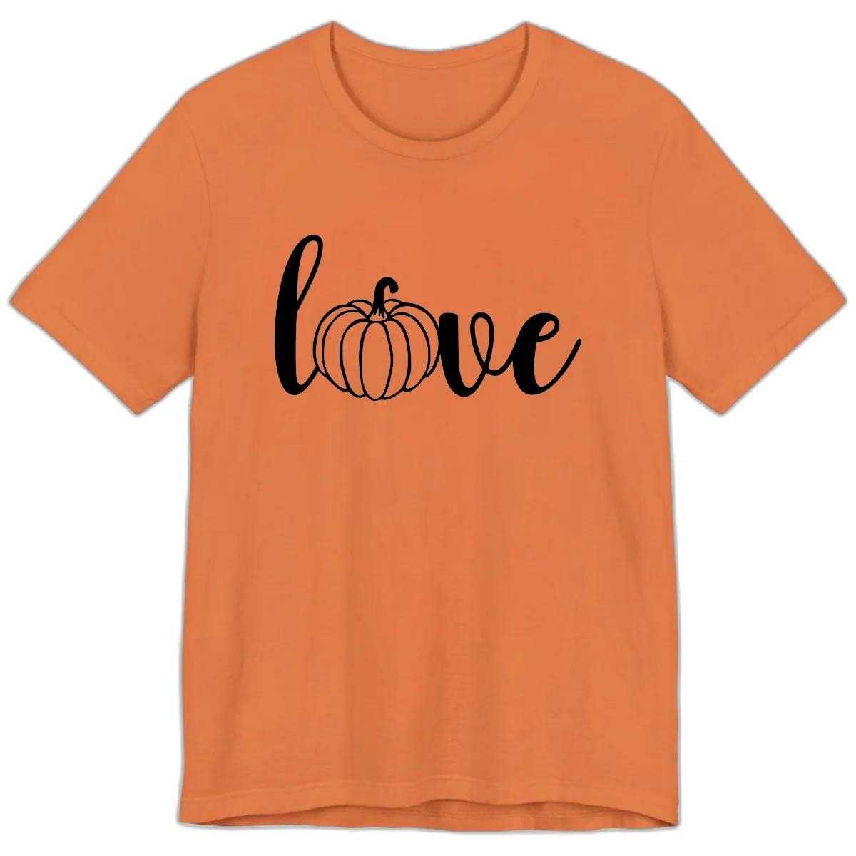 Love Pumpkin Script Design Premium T-Shirt in Burnt Orange