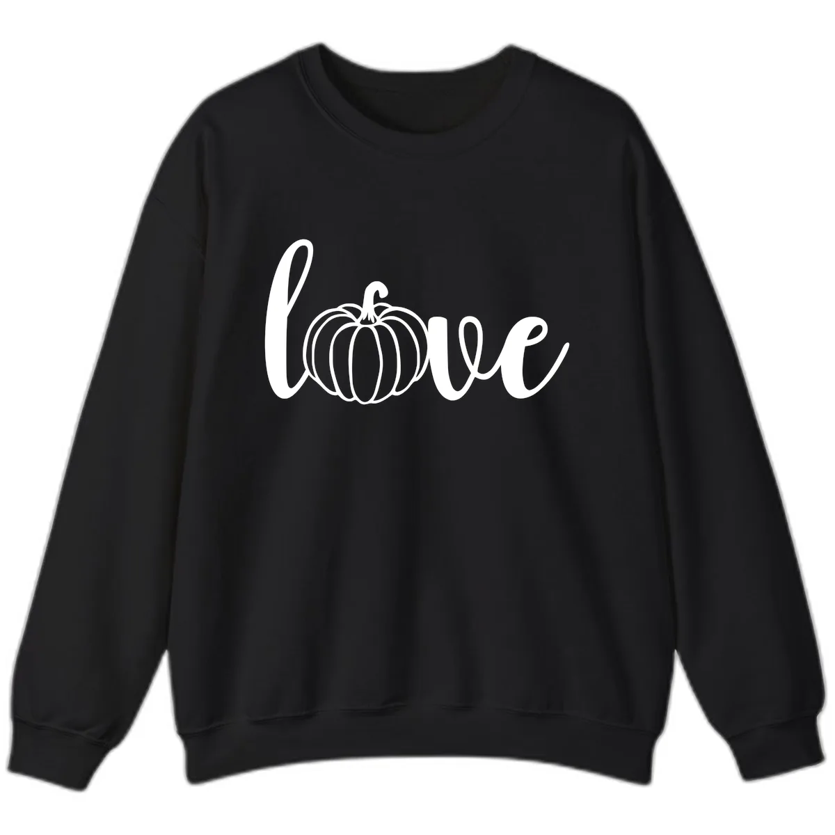 Love Pumpkin Script Design Sweatshirt in Black