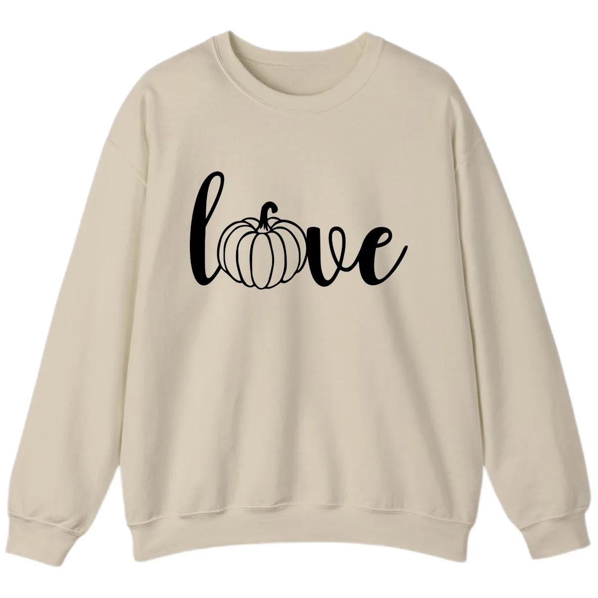 Love Pumpkin Script Design Sweatshirt in Sand