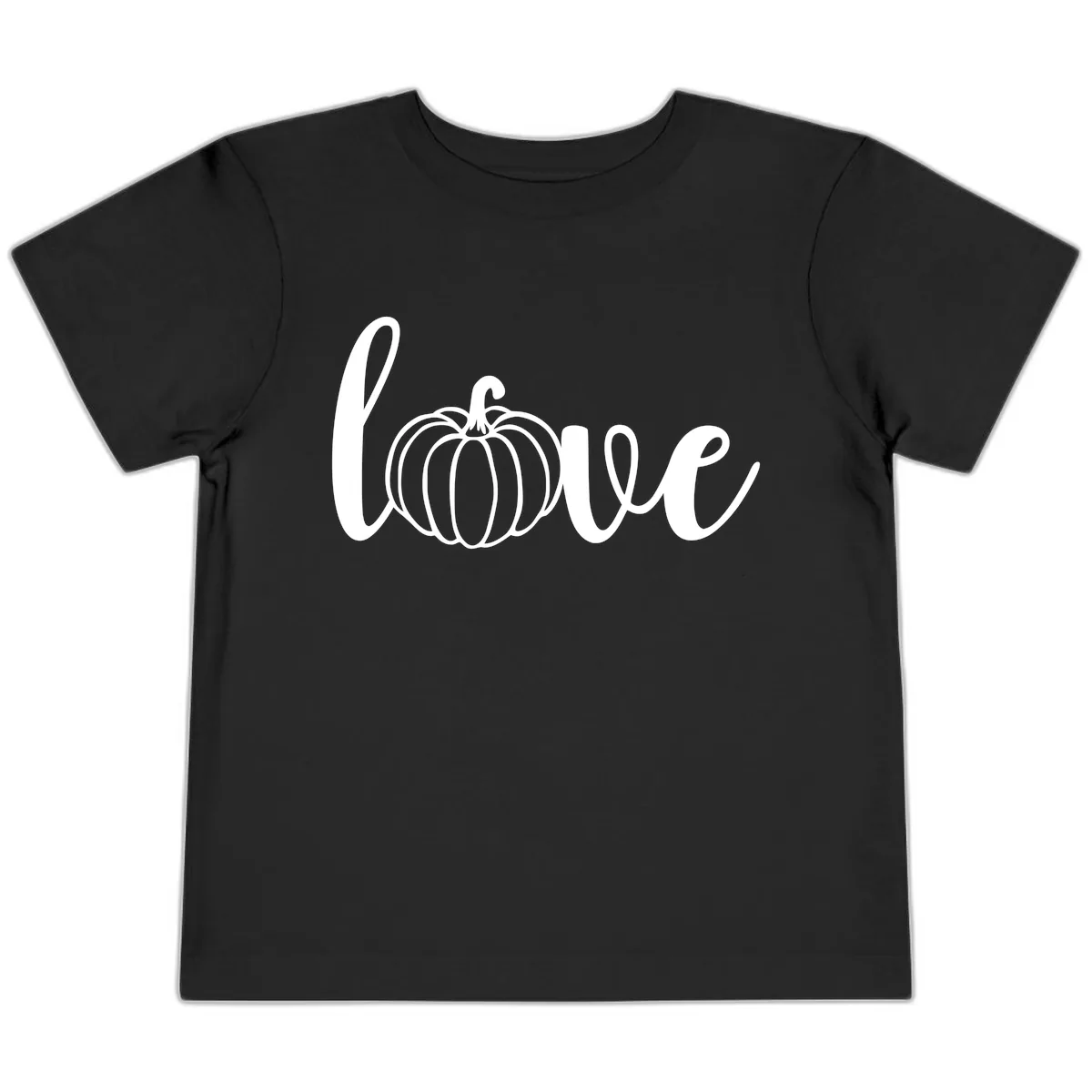Love Pumpkin Script Design Toddler T-Shirt in Black