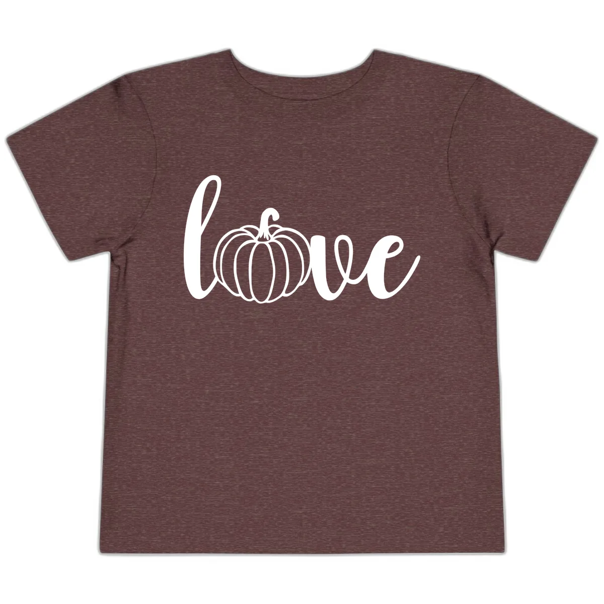 Love Pumpkin Script Design Toddler T-Shirt in Heather Maroon