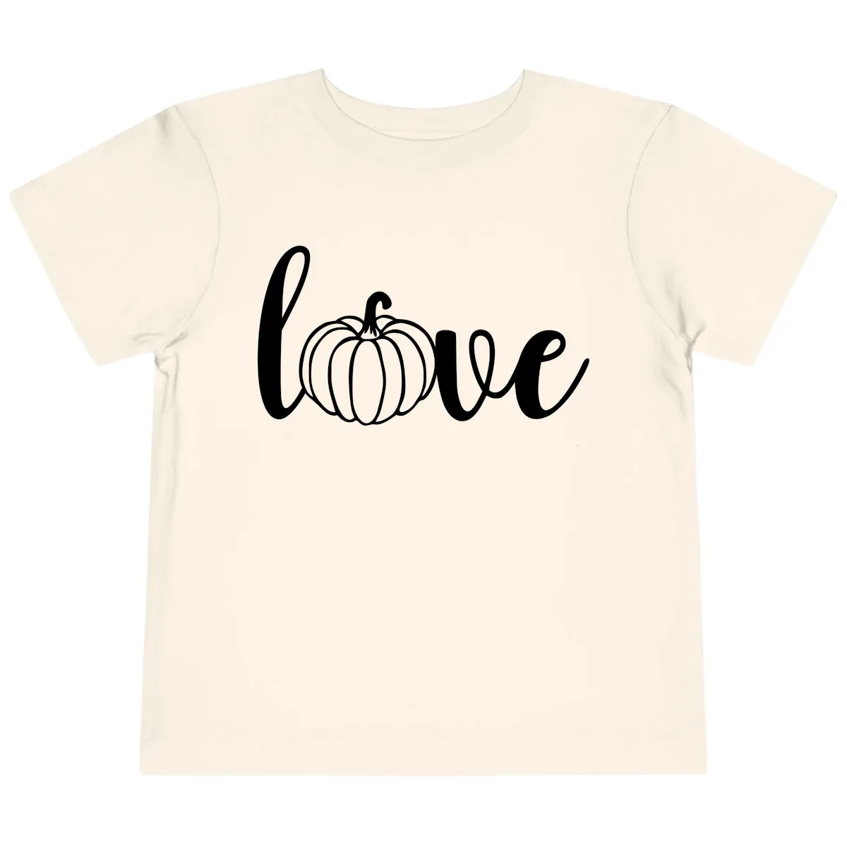 Love Pumpkin Script Design Toddler T-Shirt in Natural