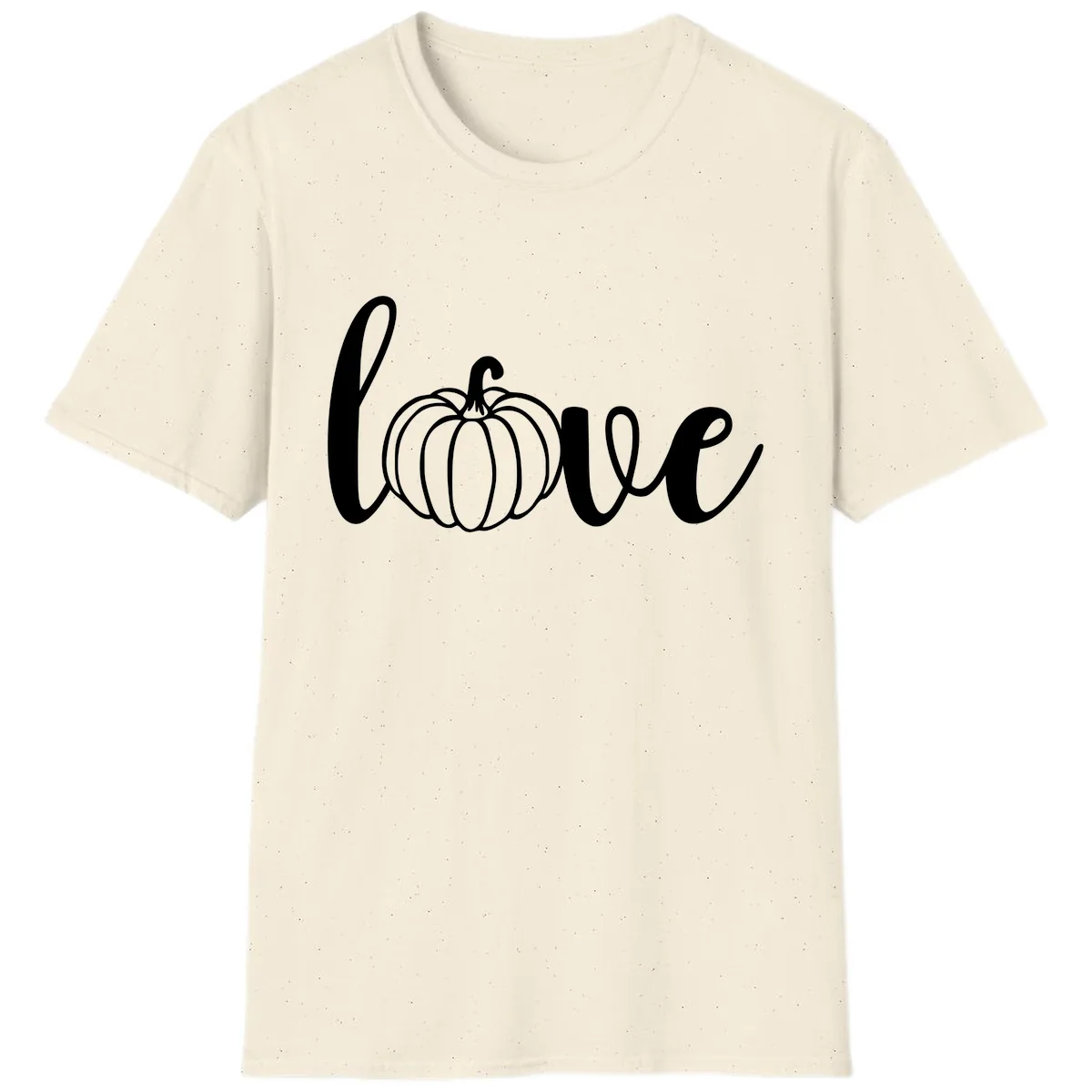 Love Pumpkin Script Design T-Shirt in Natural