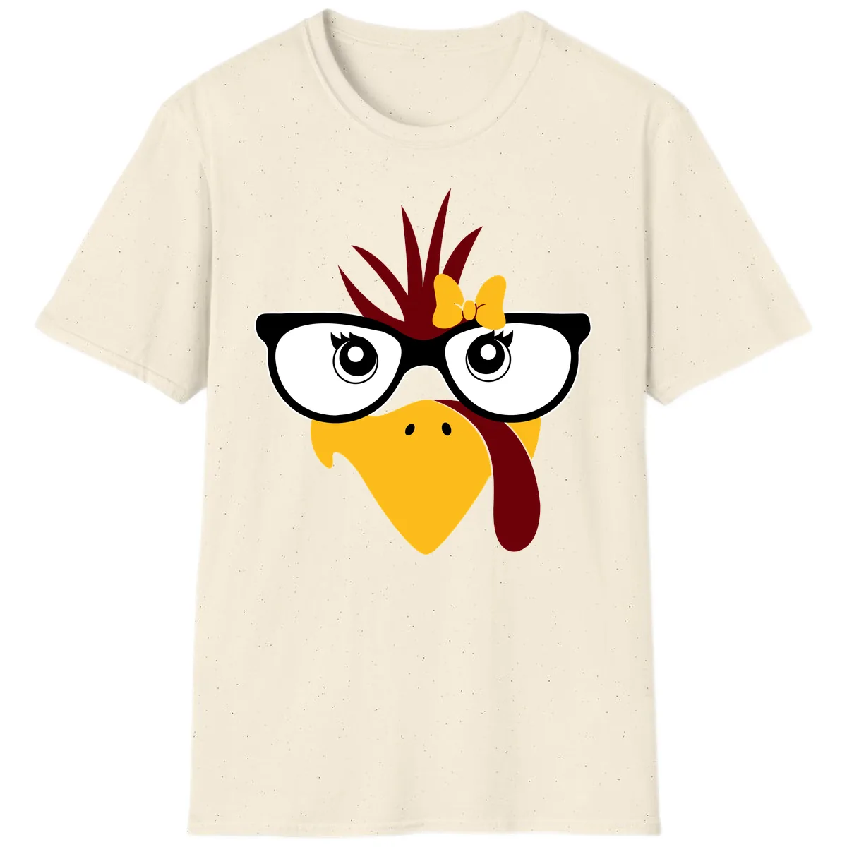 Nerd Turkey With Glasses And Bow T-Shirt in Natural