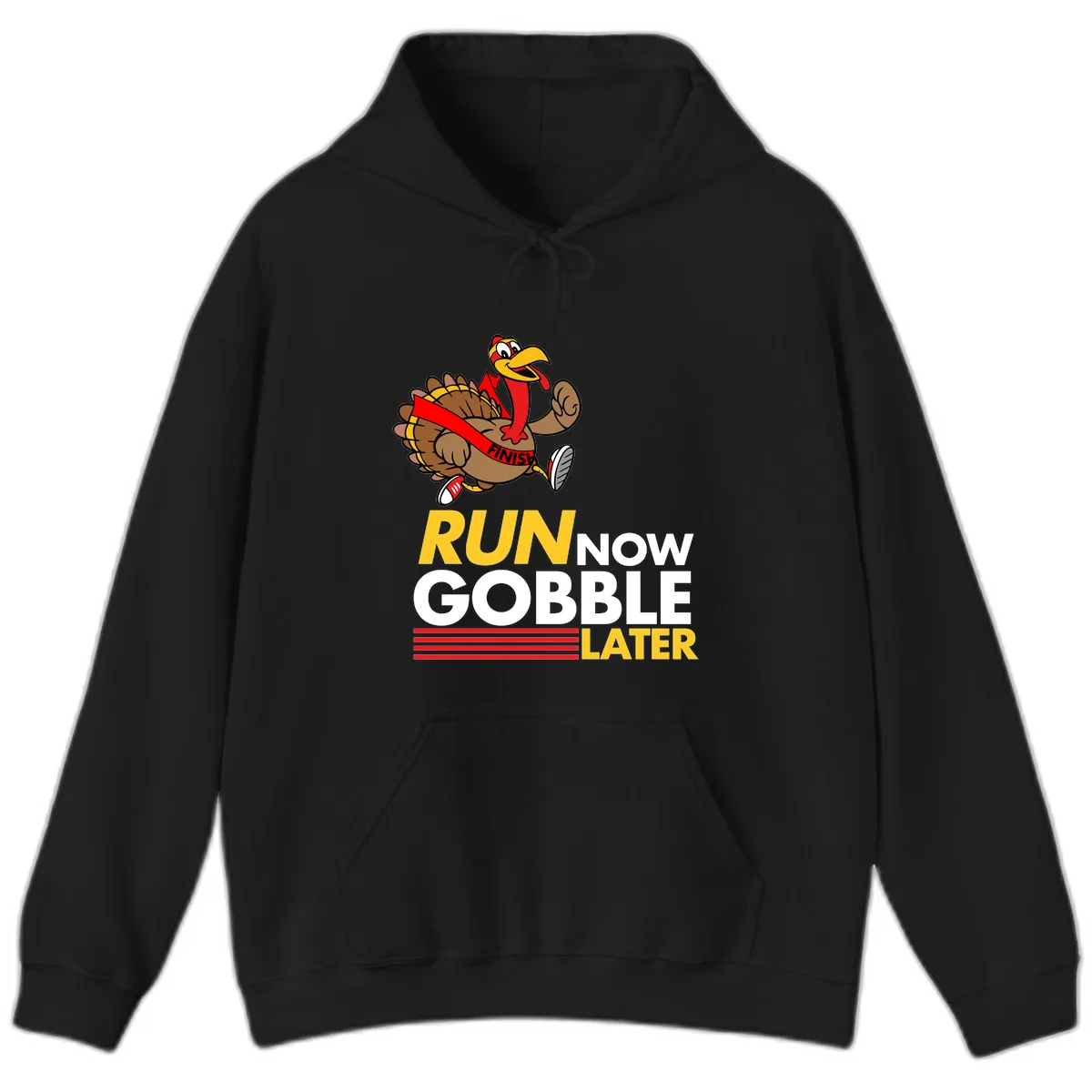 Run Now Gobble Later Turkey Hoodie in Black