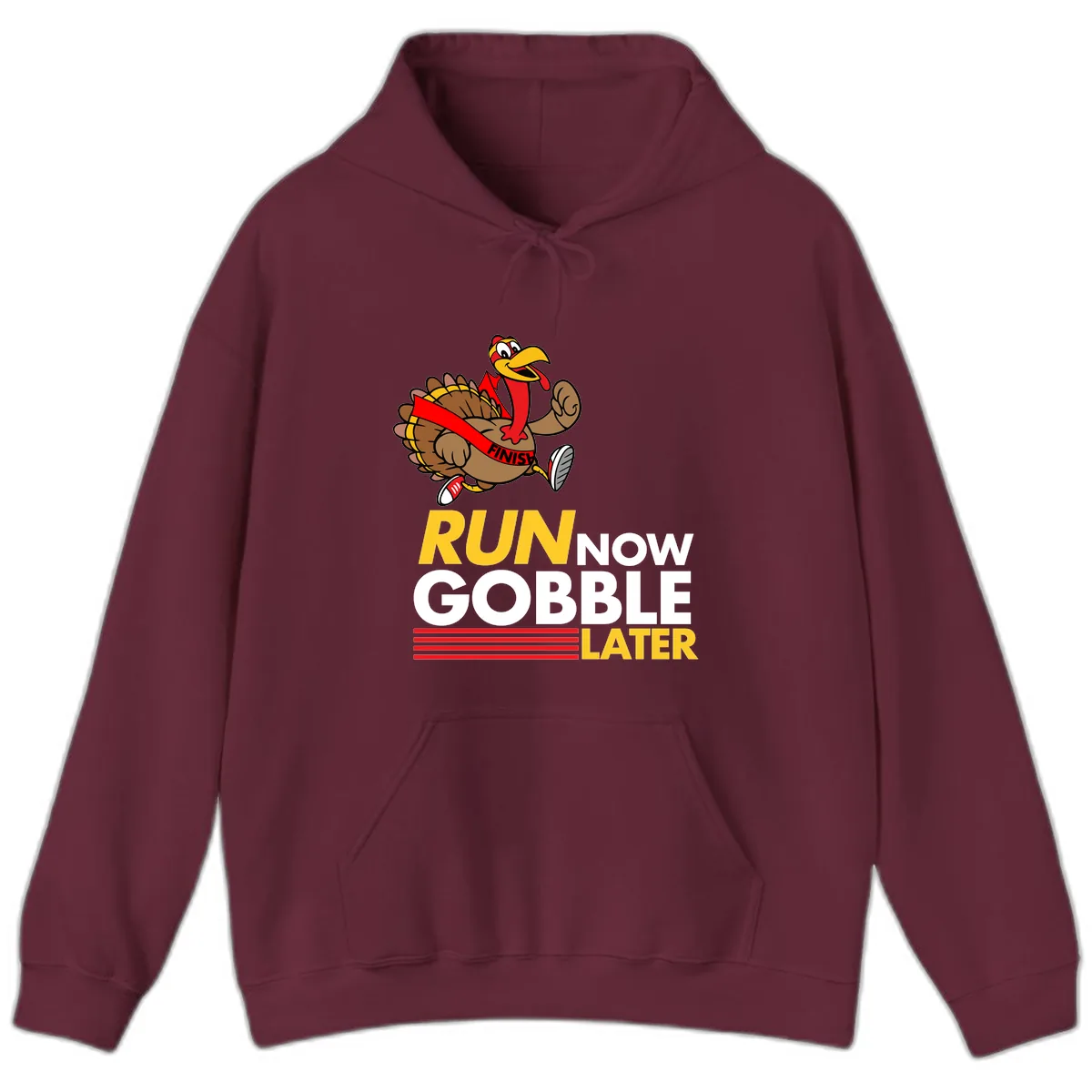 Run Now Gobble Later Turkey Hoodie in Maroon
