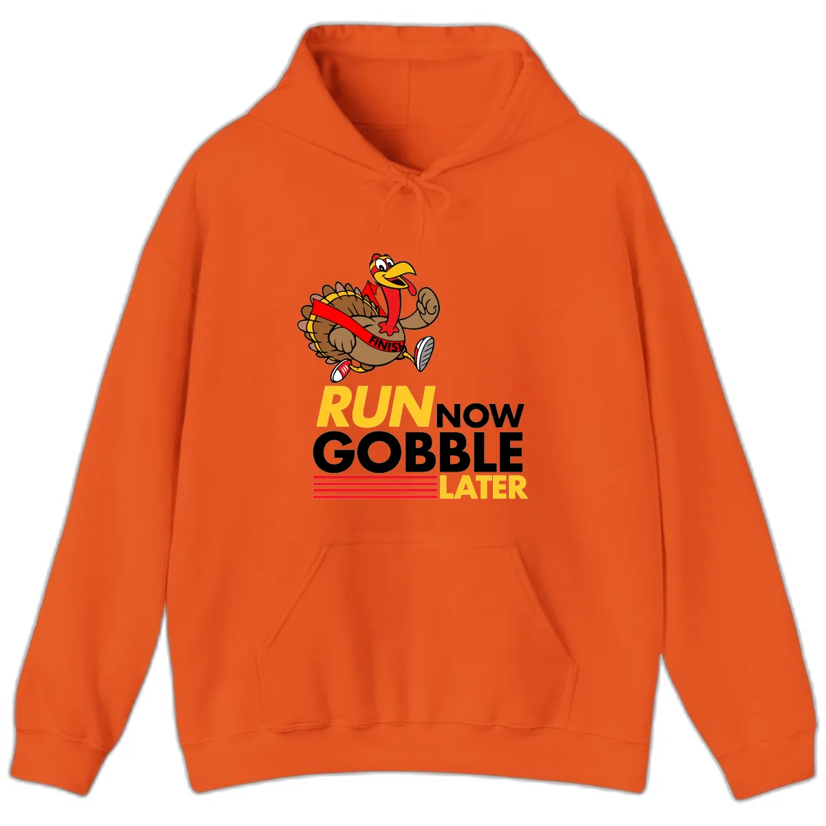Run Now Gobble Later Turkey Hoodie in Orange