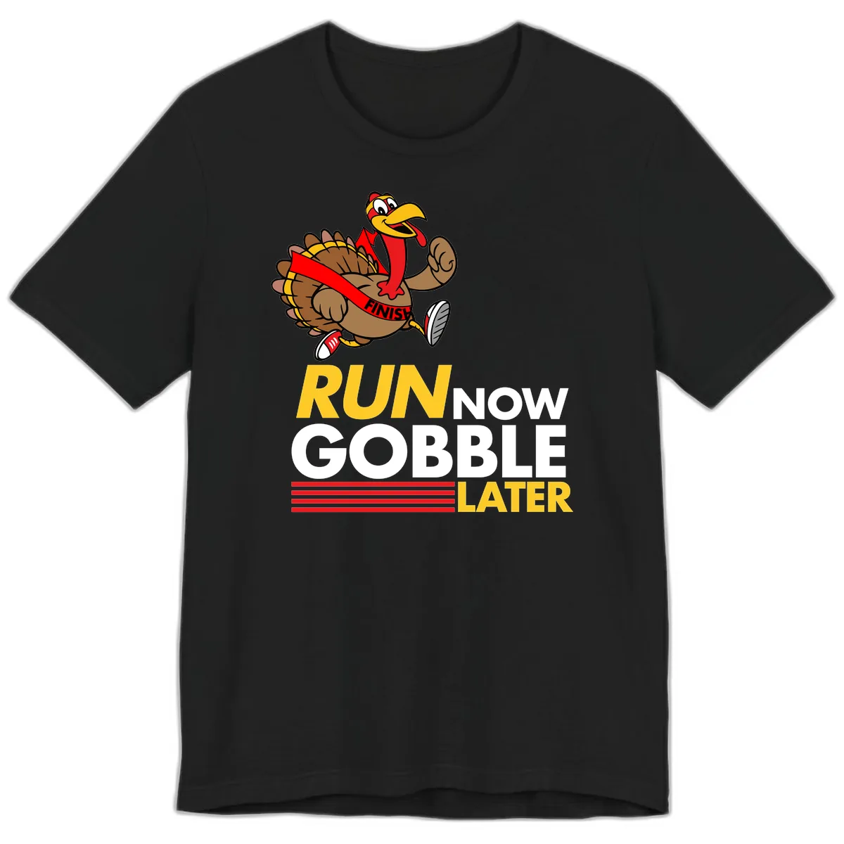 Run Now Gobble Later Turkey Premium T-Shirt in Black