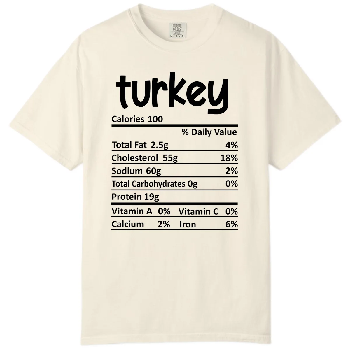 Turkey Nutrition Facts Comfort Color in Ivory