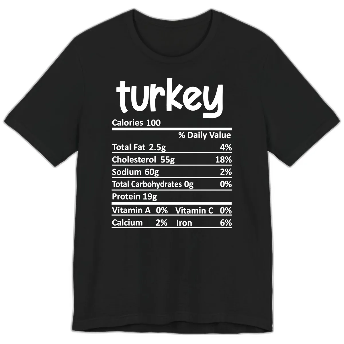 Turkey Nutrition Facts Premium T-Shirt in Black