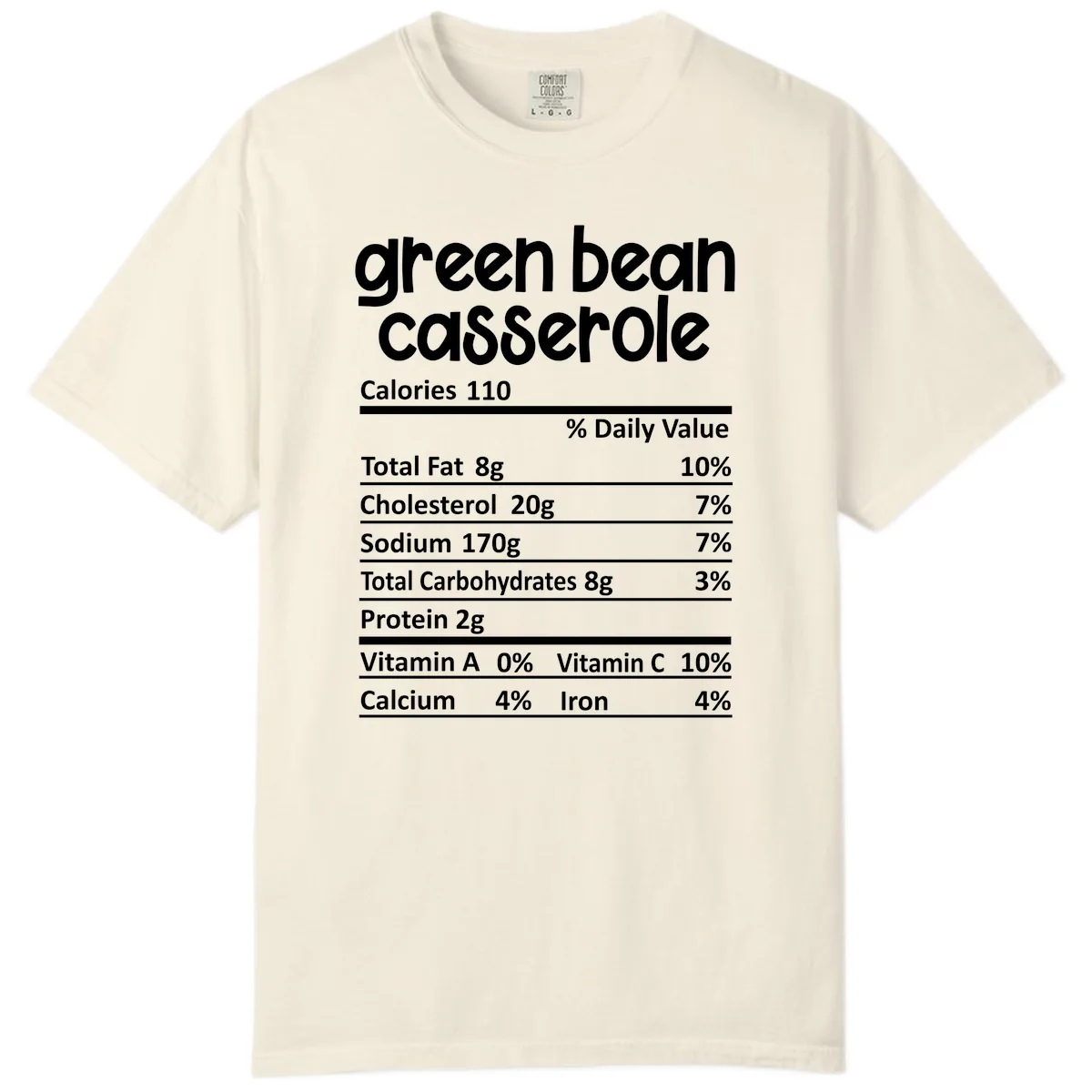 Green Bean Casserole Nutrition Label Comfort Color in Ivory