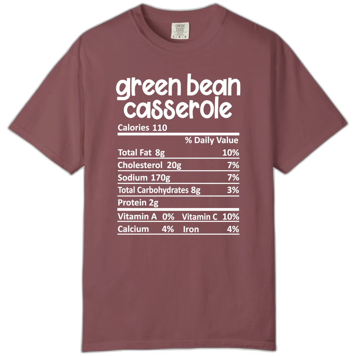 Green Bean Casserole Nutrition Label Comfort Color in Brick