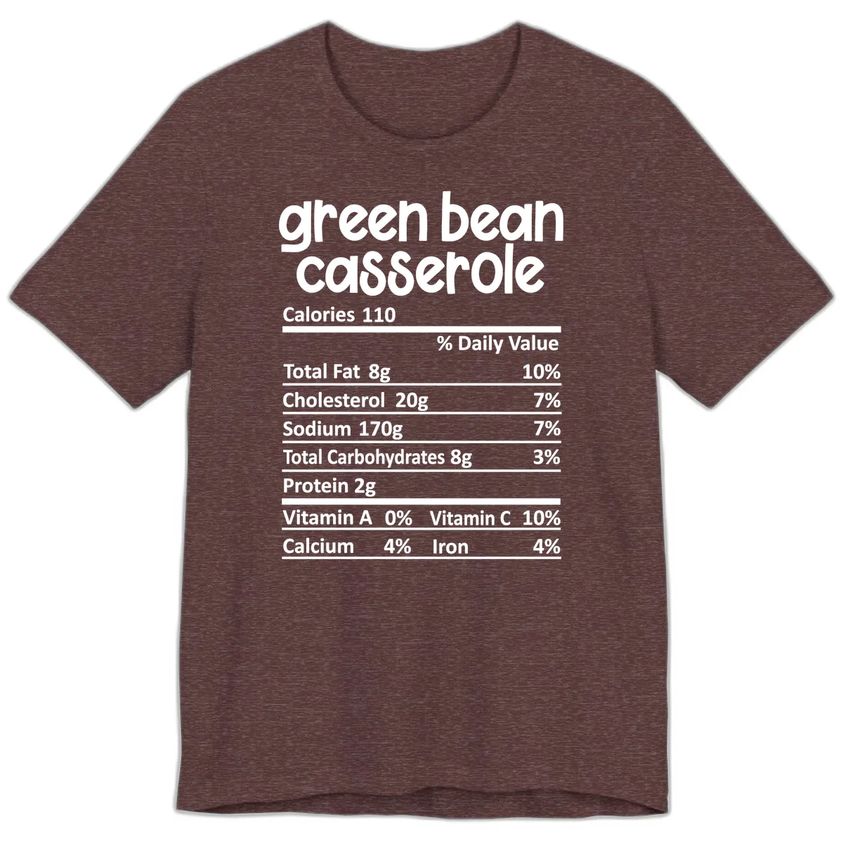 Green Bean Casserole Nutrition Label Premium T-Shirt in Heather Maroon