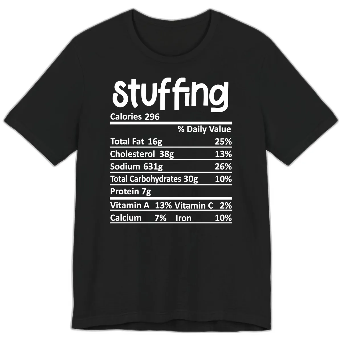 Stuffing Nutrition Facts Premium T-Shirt in Black