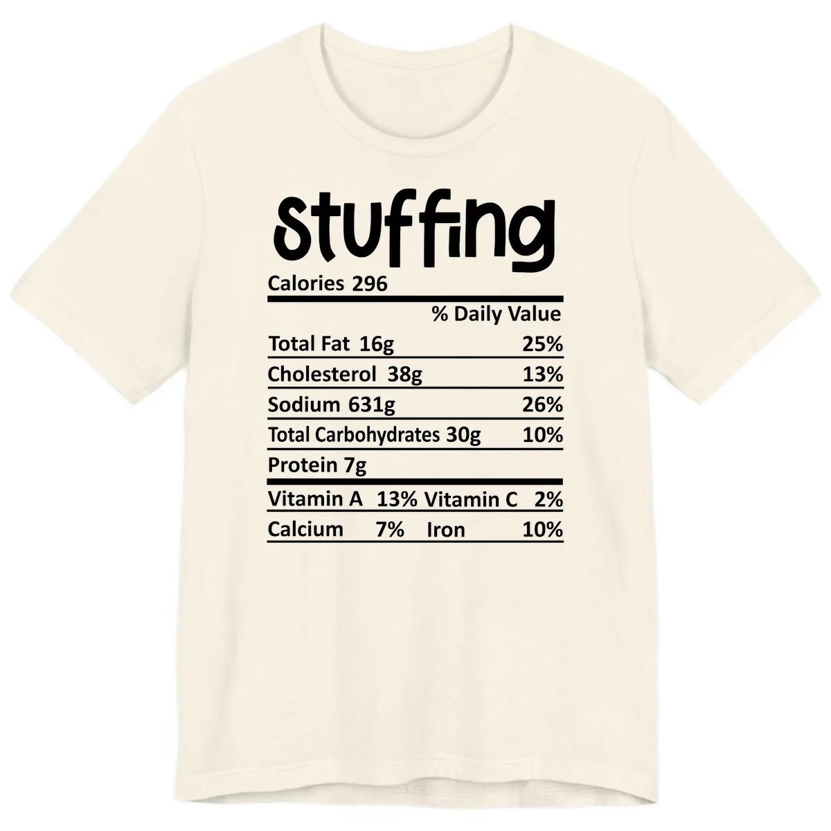 Stuffing Nutrition Facts Premium T-Shirt in Natural