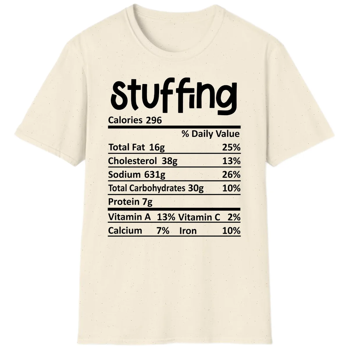 Stuffing Nutrition Facts T-Shirt in Natural