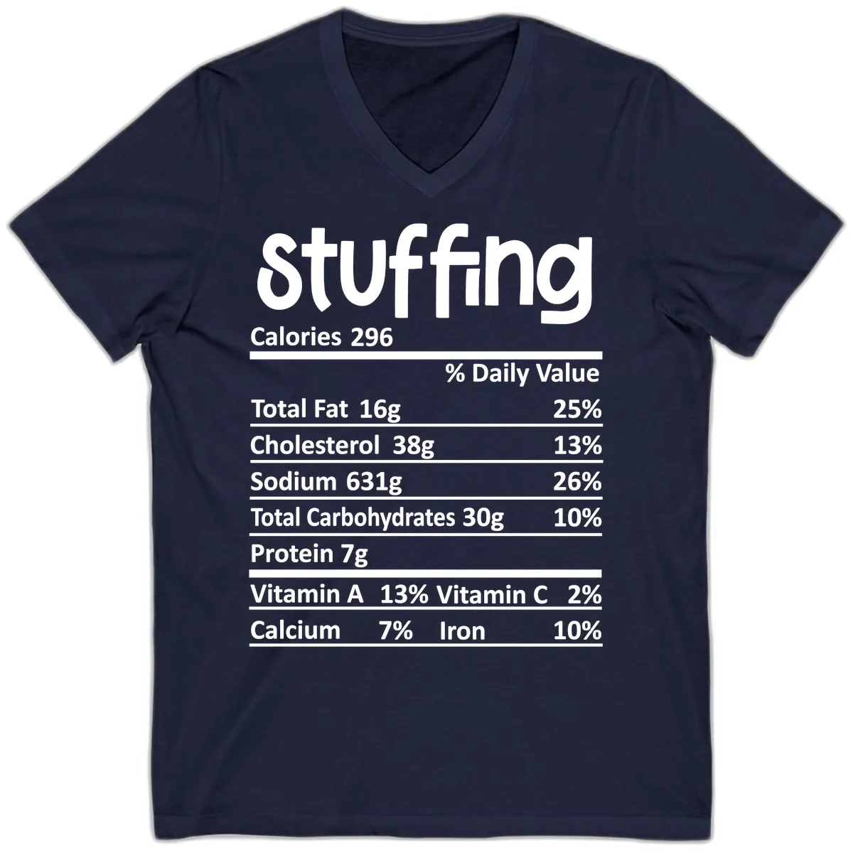 Stuffing Nutrition Facts V-Neck in Navy