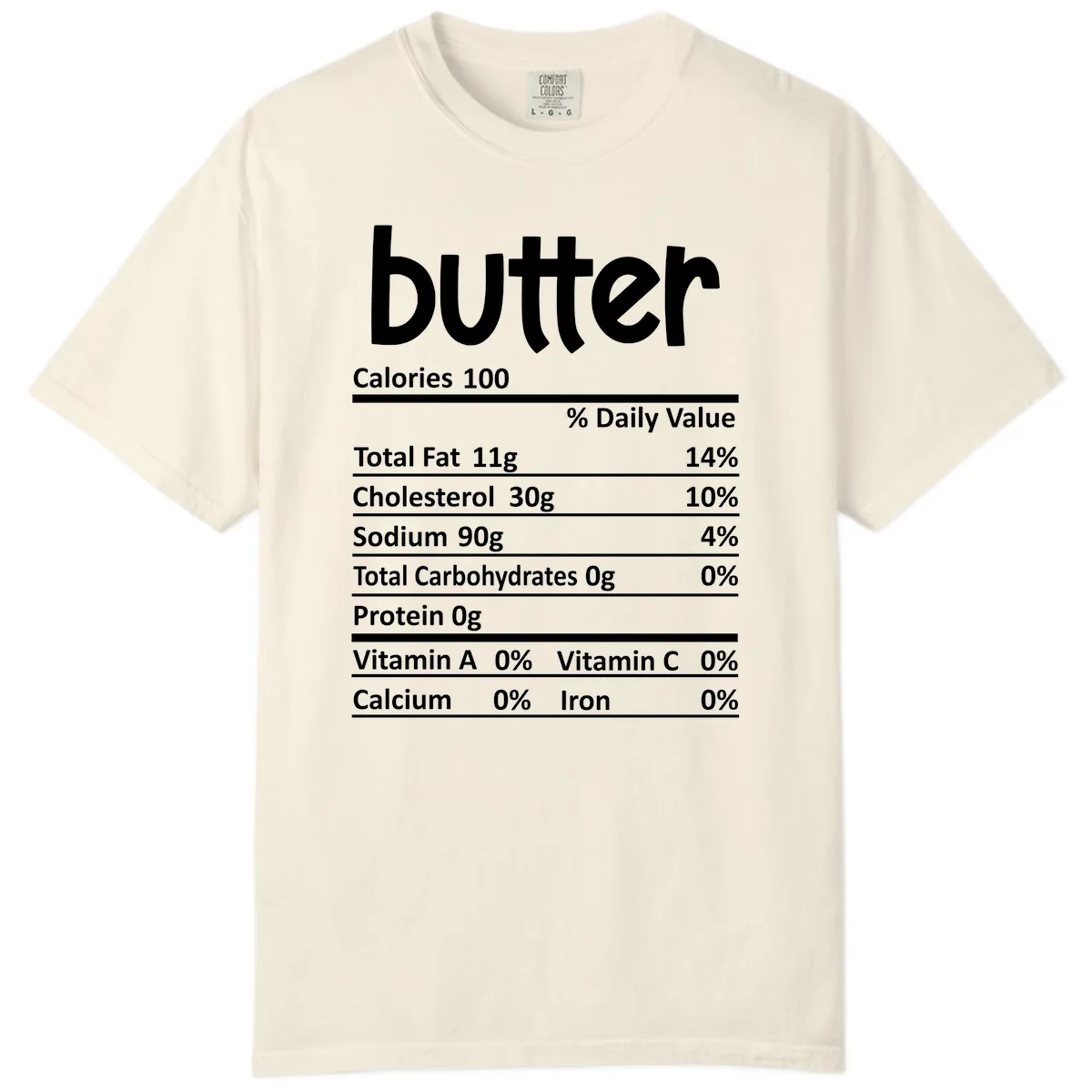 Butter Nutrition Facts Comfort Color in Ivory