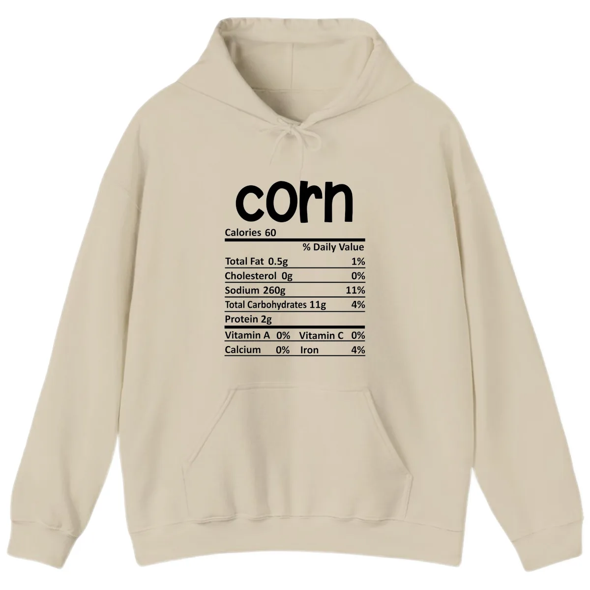 Nutritional Facts Corn Tee Hoodie in Sand