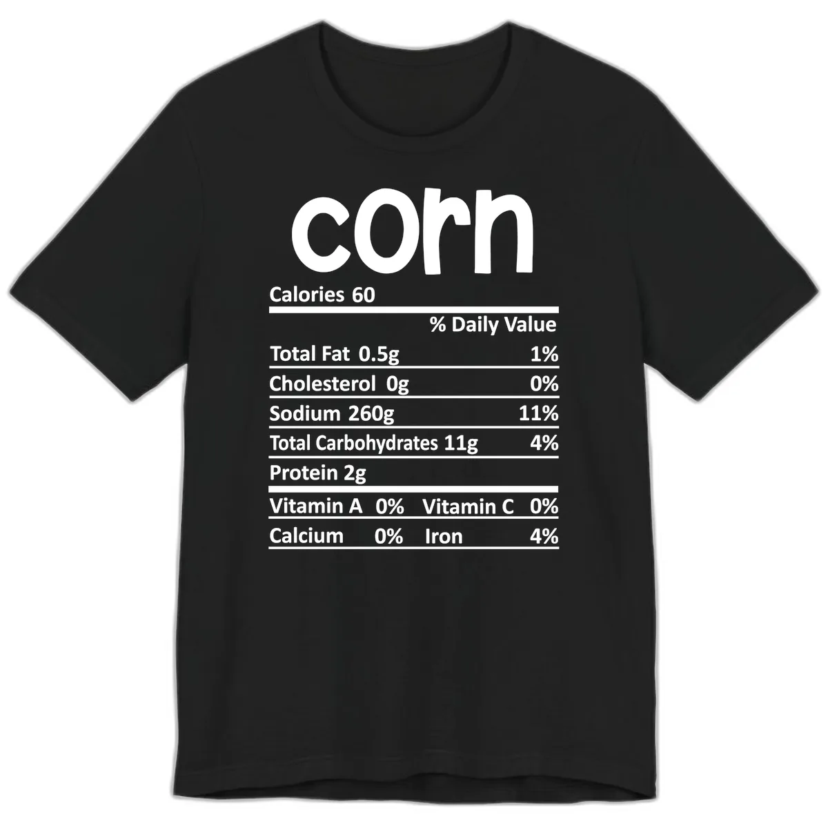 Nutritional Facts Corn Tee Premium T-Shirt in Black