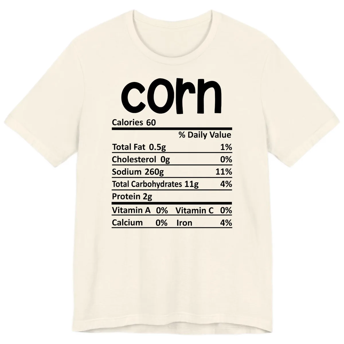 Nutritional Facts Corn Tee Premium T-Shirt in Natural