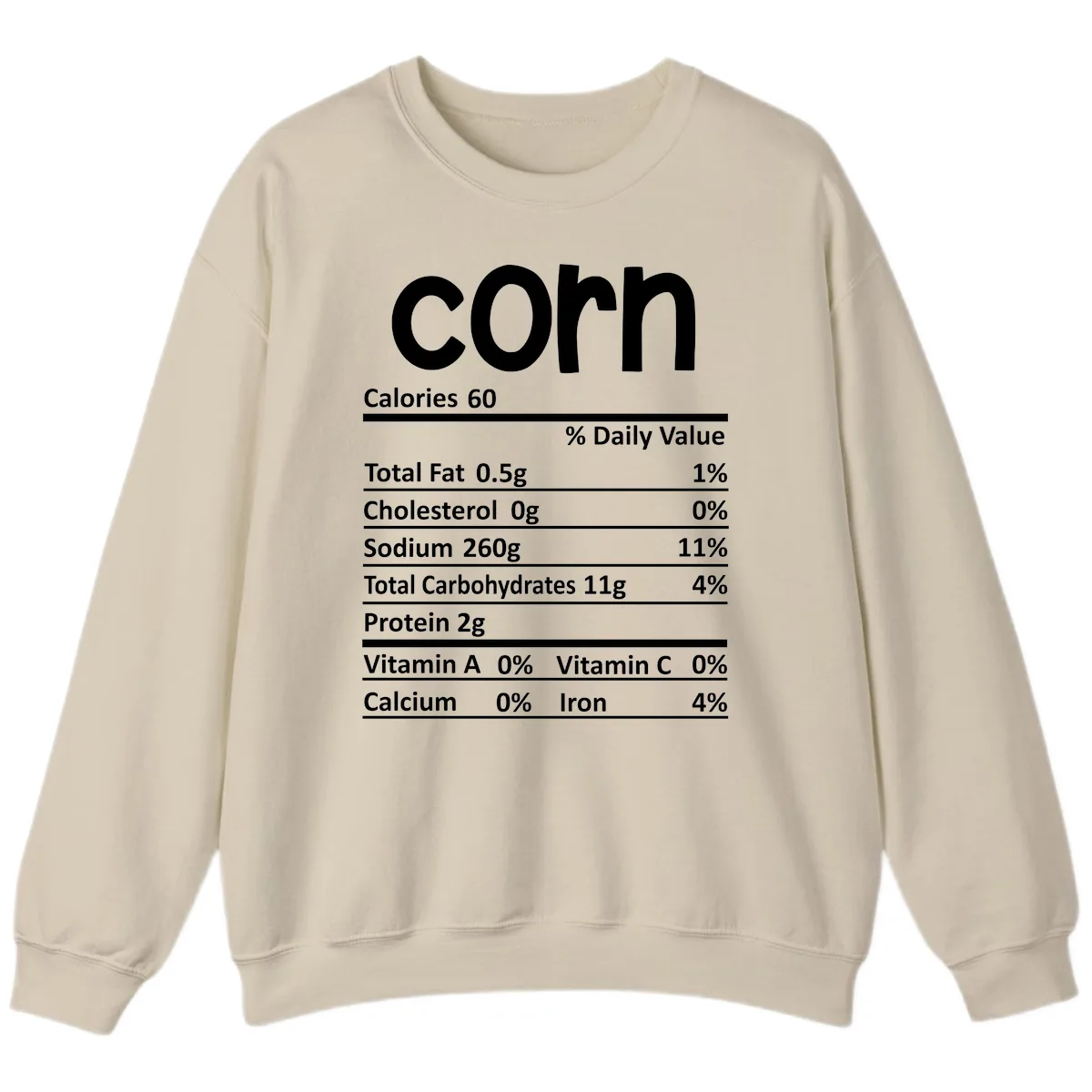 Nutritional Facts Corn Tee Sweatshirt in Sand