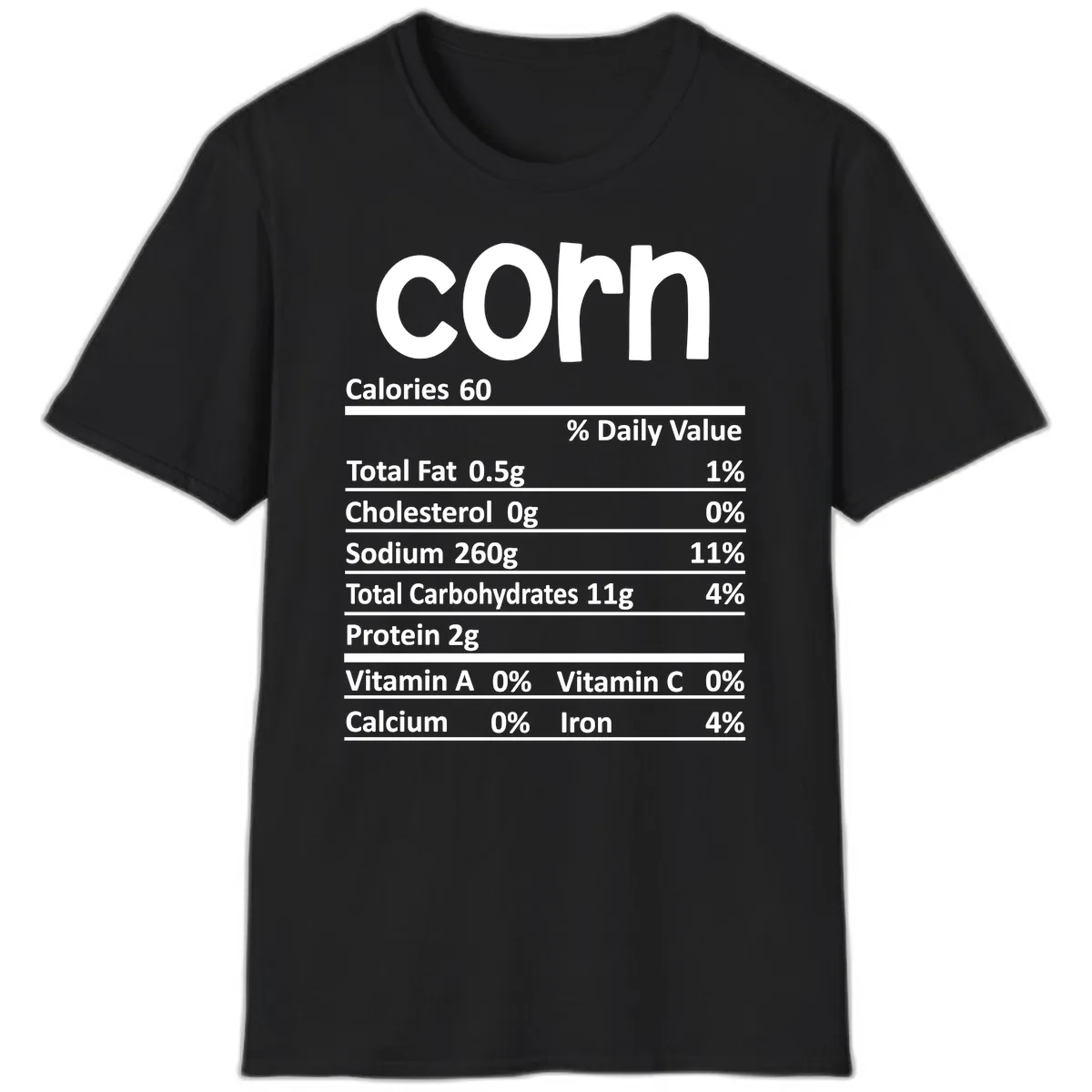 Nutritional Facts Corn Tee T-Shirt in Black