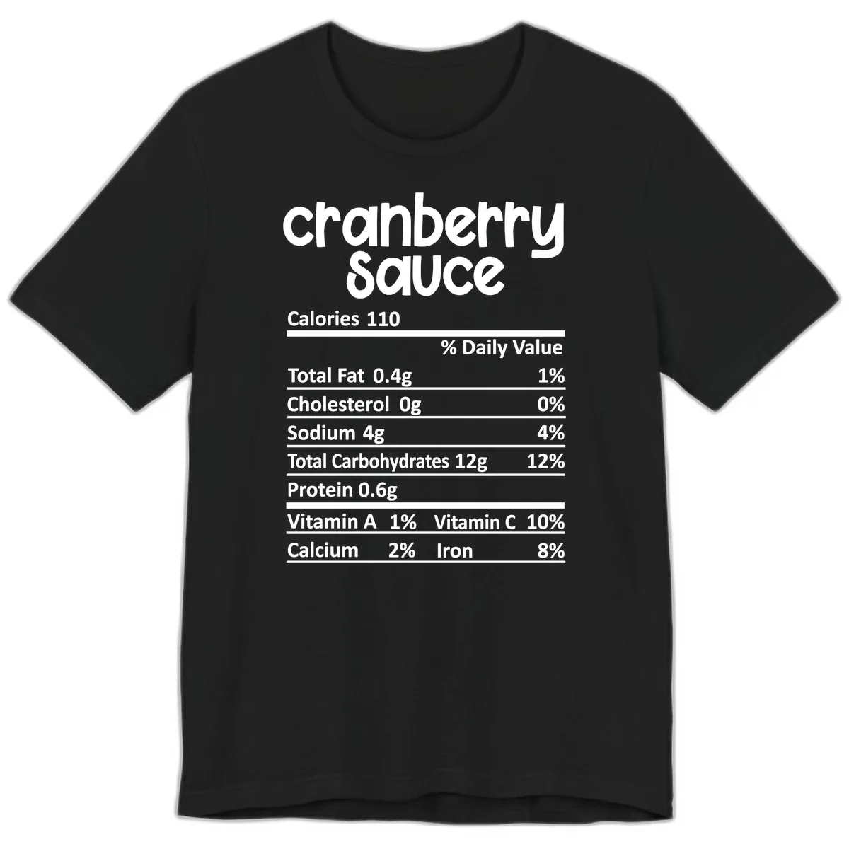 Cranberry Sauce Nutrition Facts Premium T-Shirt in Black