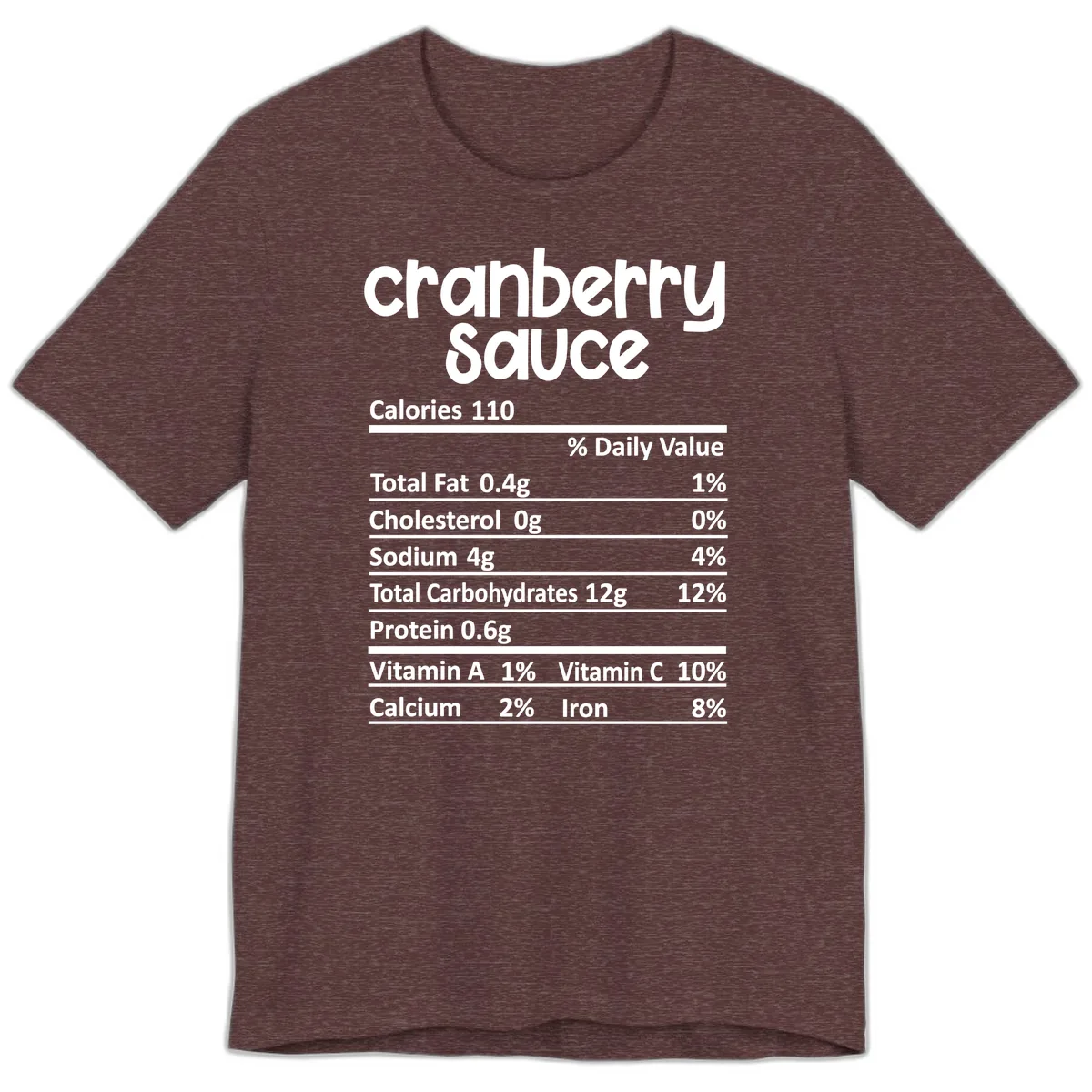 Cranberry Sauce Nutrition Facts Premium T-Shirt in Heather Maroon