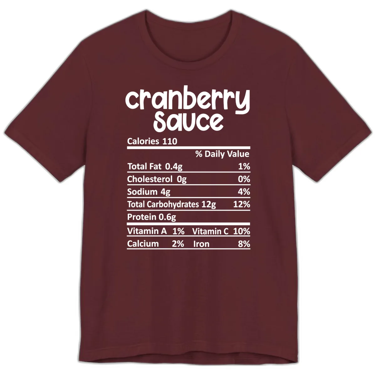 Cranberry Sauce Nutrition Facts Premium T-Shirt in Maroon