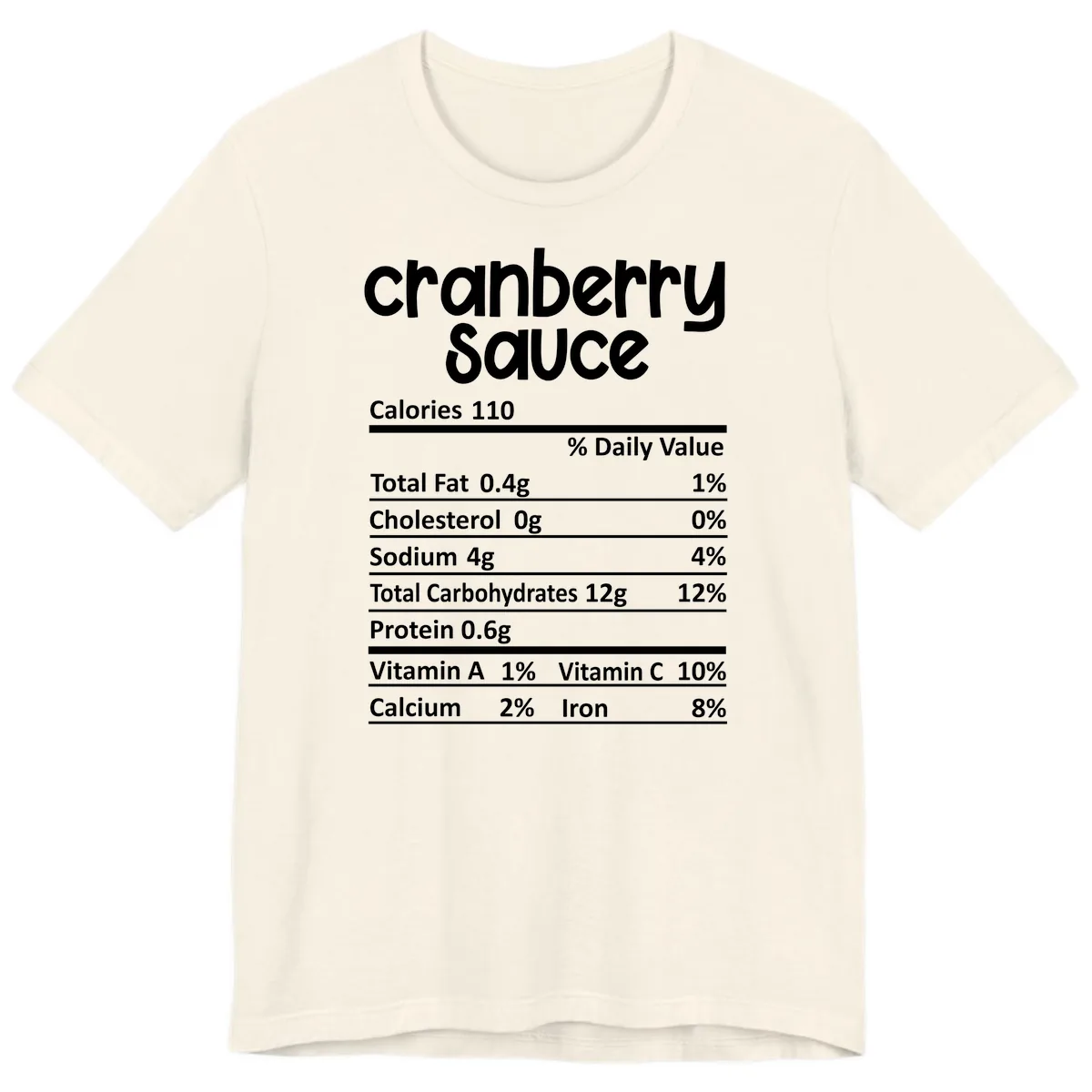 Cranberry Sauce Nutrition Facts Premium T-Shirt in Natural