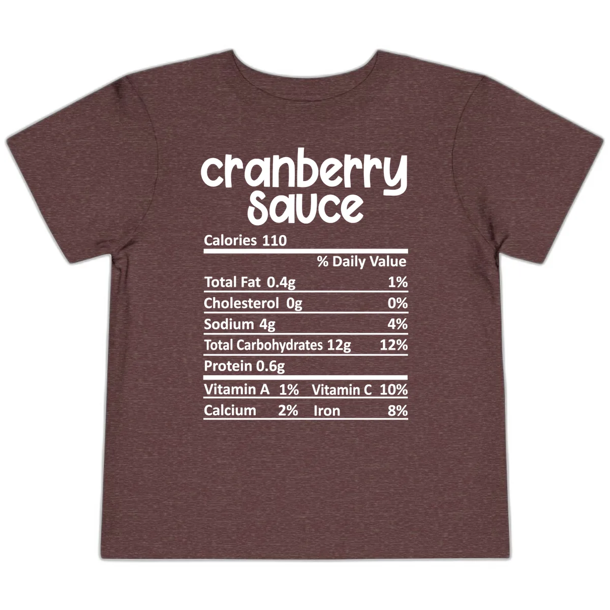 Cranberry Sauce Nutrition Facts Toddler T-Shirt in Heather Maroon