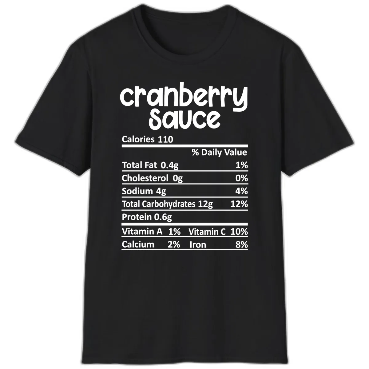 Cranberry Sauce Nutrition Facts T-Shirt in Black
